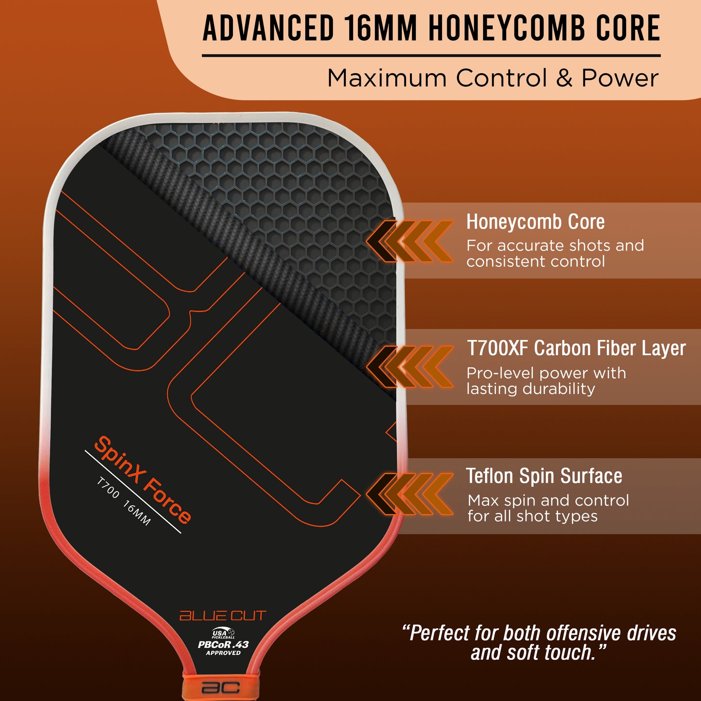 Orange Paddle Honeycomb Core