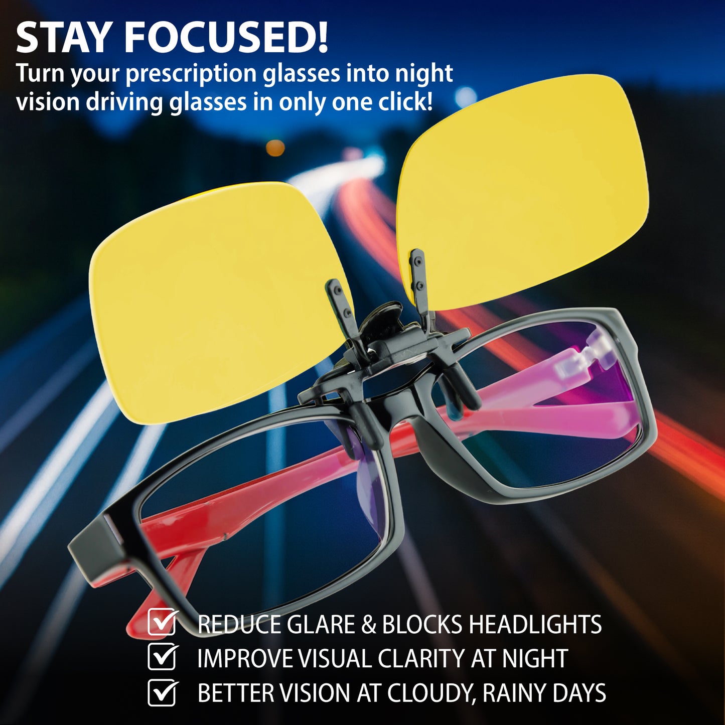 Flip Up Polarized Night Vision Yellow
