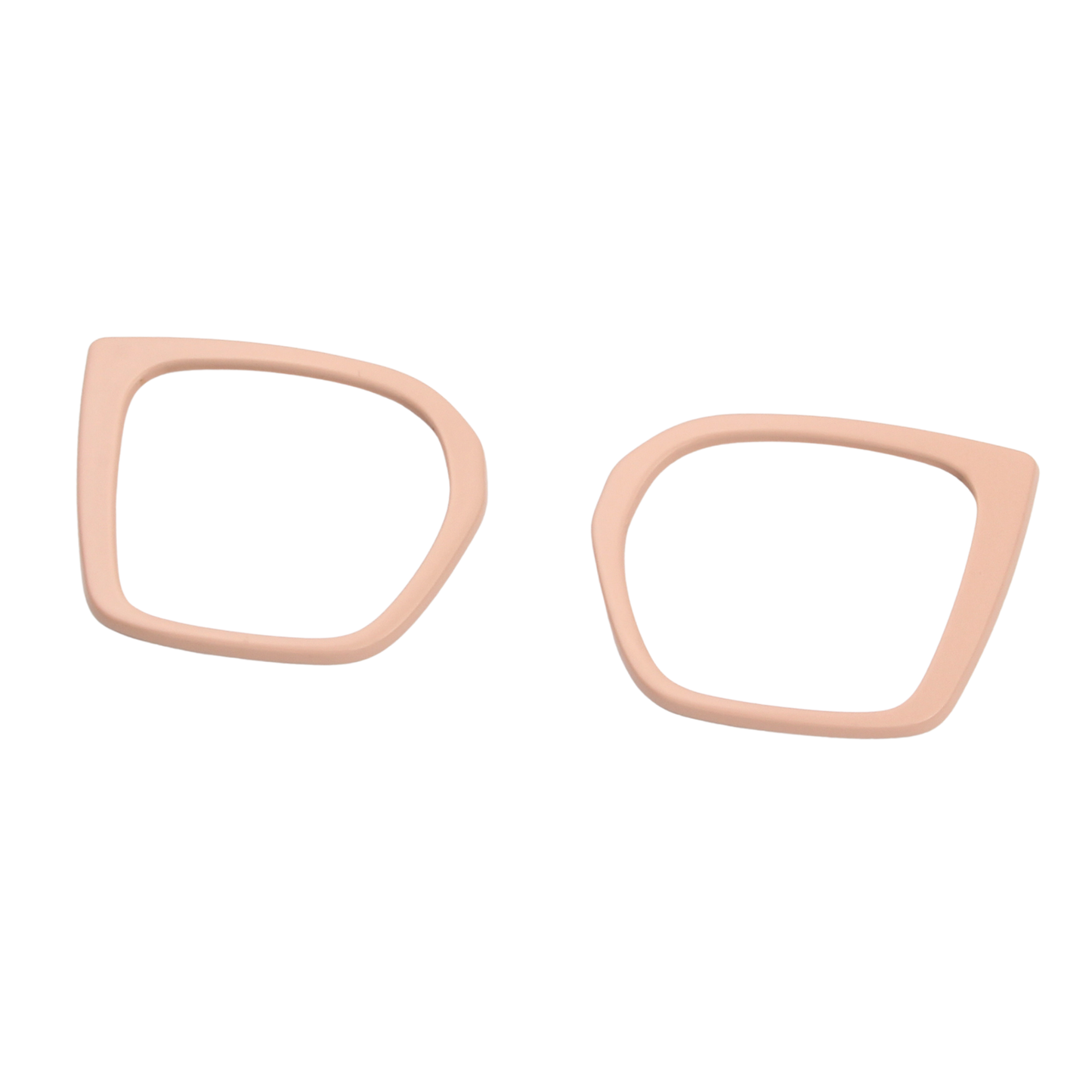 Two beige rubber gaskets on a white background
