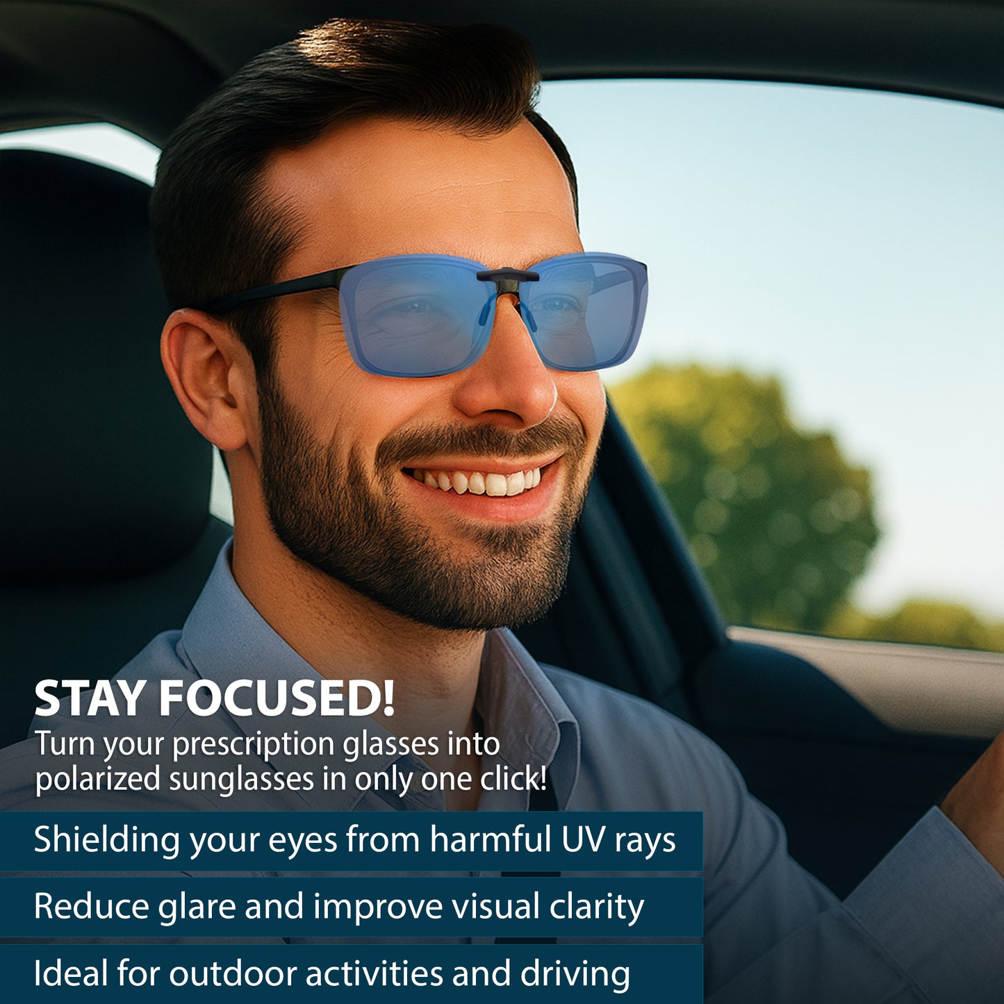 Clip on Polarized Night Vision 2pc blue-yellow