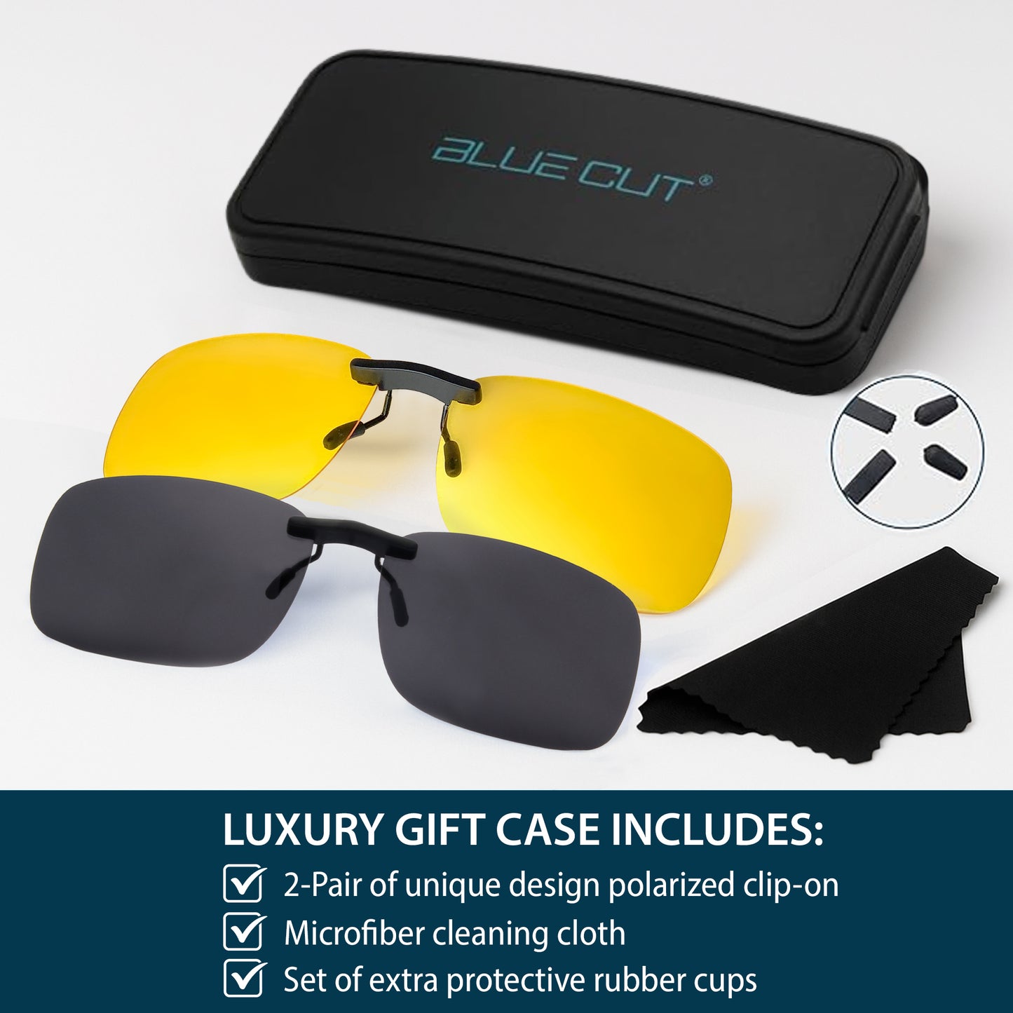Clip on Polarized Night Vision 2 Pack (Gray-Yellow)