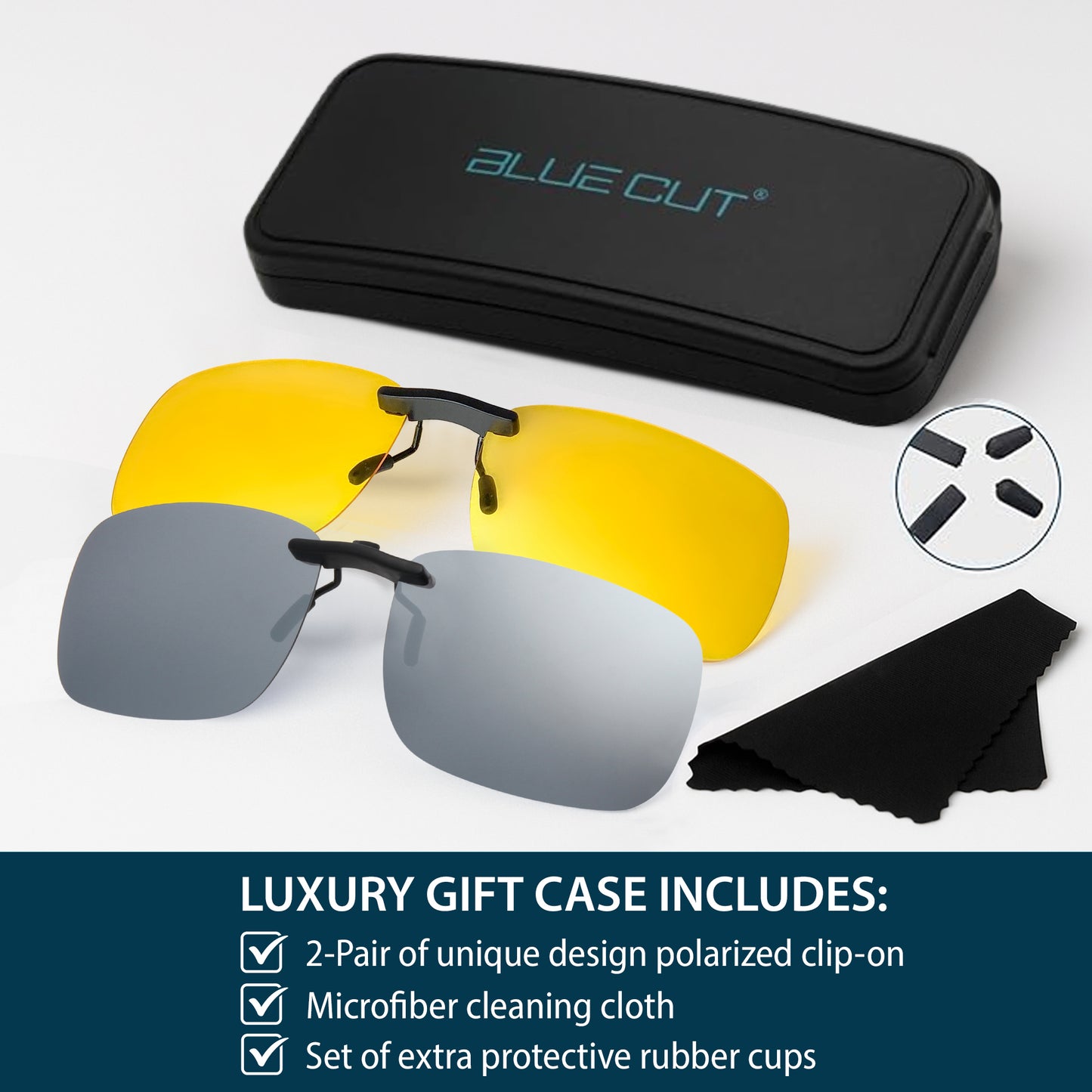 Clip on Polarized Night Vision 2pc silver-yellow