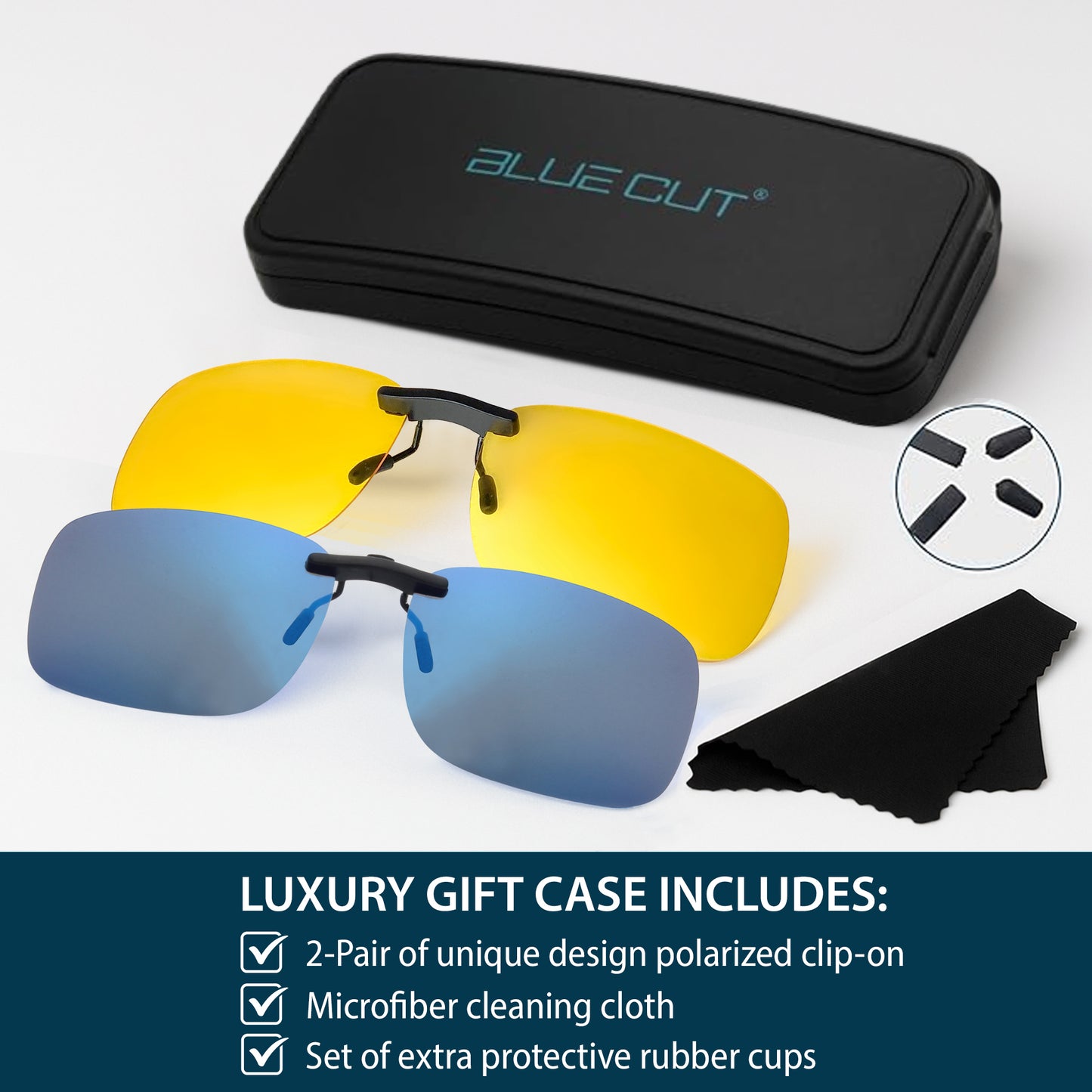 Clip on Polarized Night Vision 2pc blue-yellow