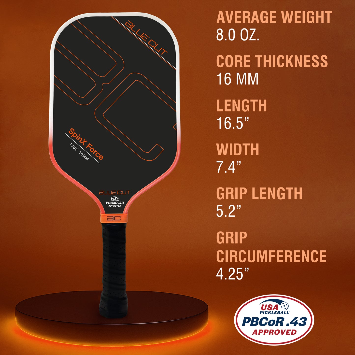 Orange Paddle Measurement Chart