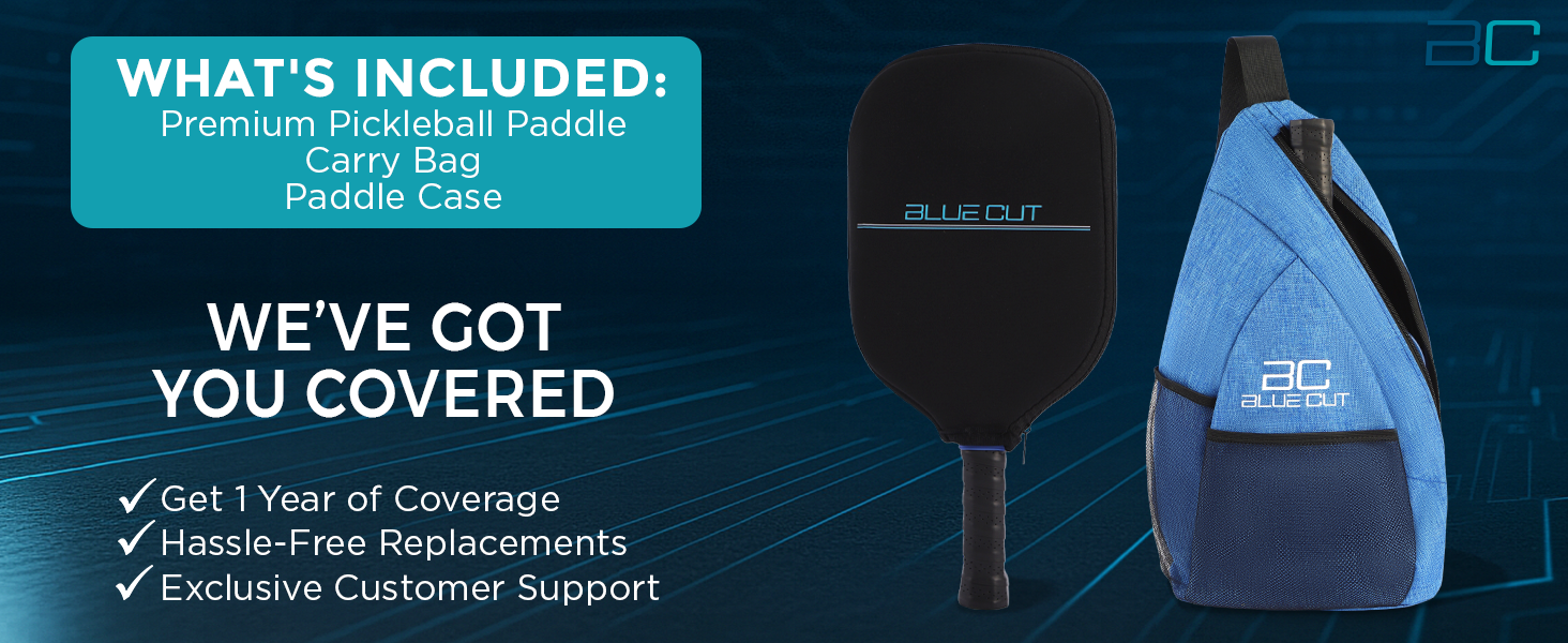 Pickleball Blue paddle and carrying bag