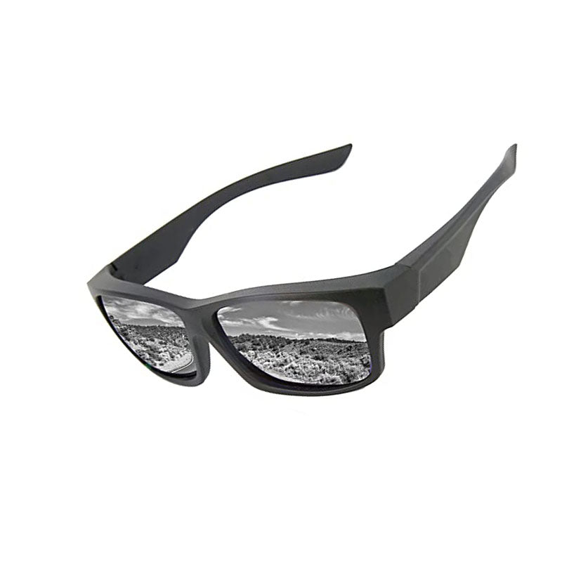 black grey glasses