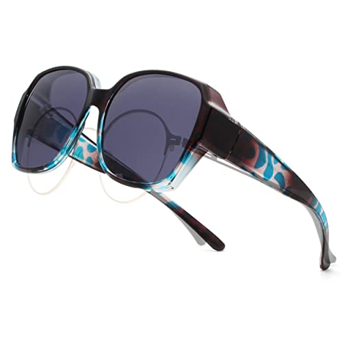 LENY Fit Over Polarized Sunglasses for Women Blue