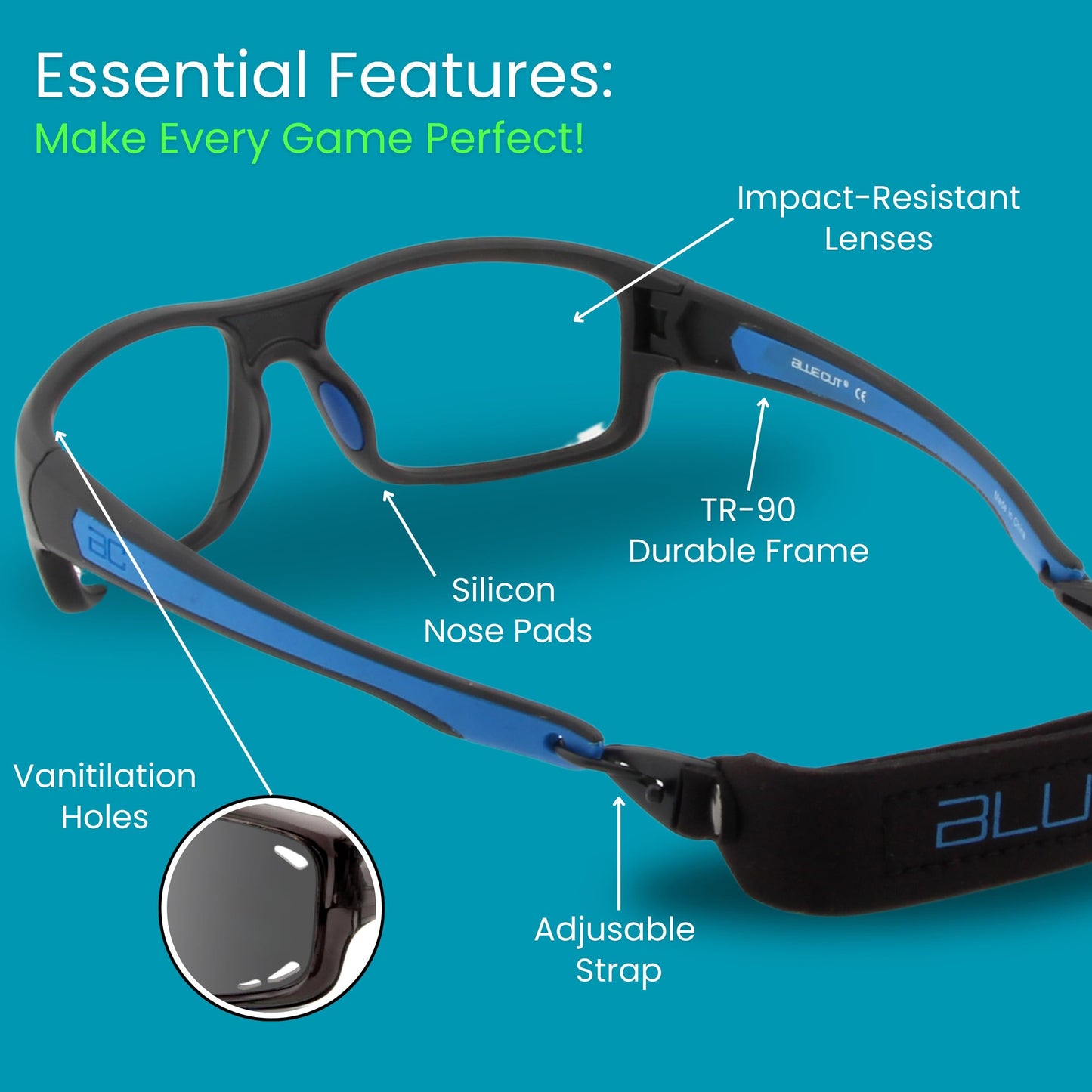 bruno black Blue glasses