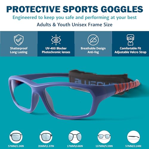 Steph-Sports Protection Glasses Photochromic Lenses Navy image 1