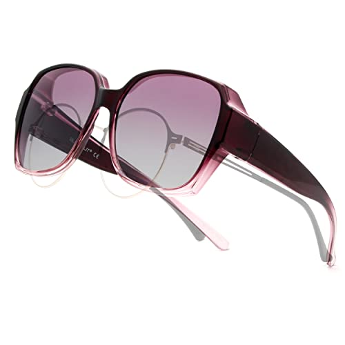 LENY Fit Over Polarized Sunglasses for Women Purple