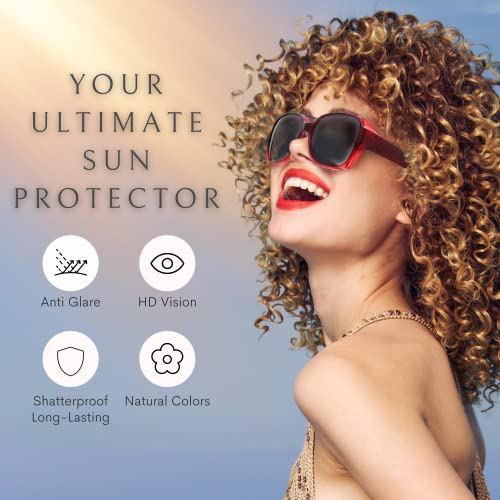 red sun protector glasses