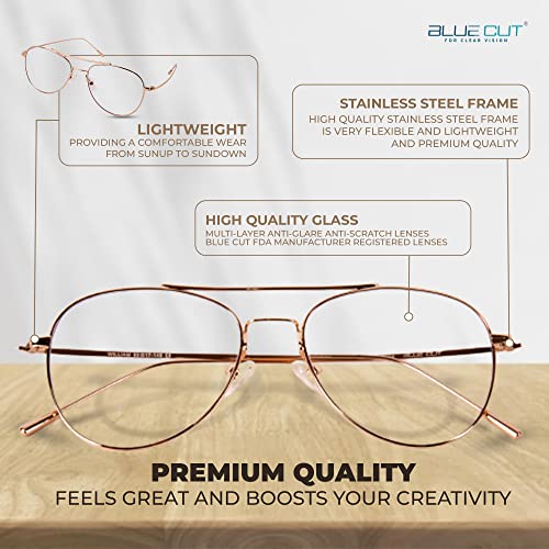 William Blue Light Glasses Gold