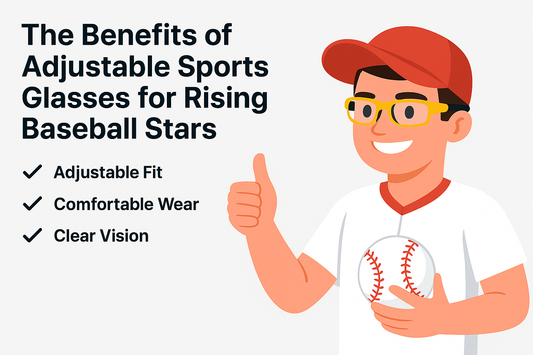 Illustration of a smiling boy in a baseball uniform and cap, wearing glasses, giving a thumbs-up.