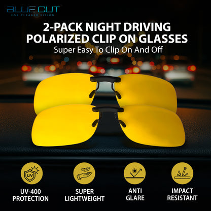 Clip on Polarized Night Vision yellow 2pc