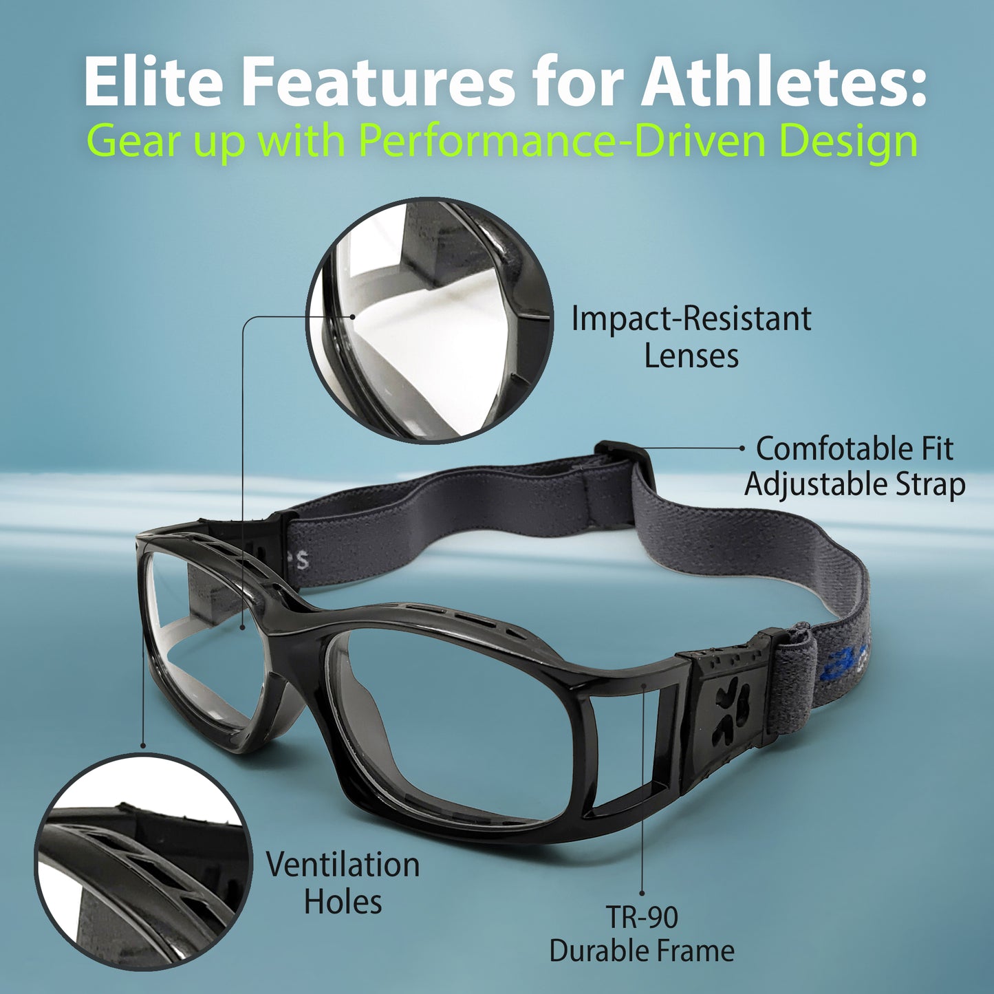 1025 Sport Glasses (Black)