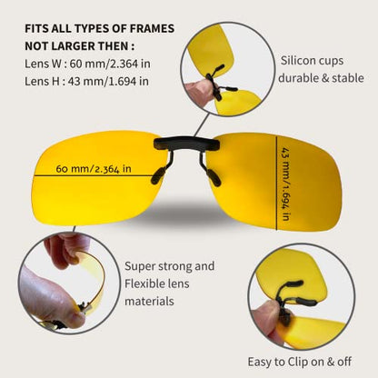 Clip on Polarized Night Vision yellow