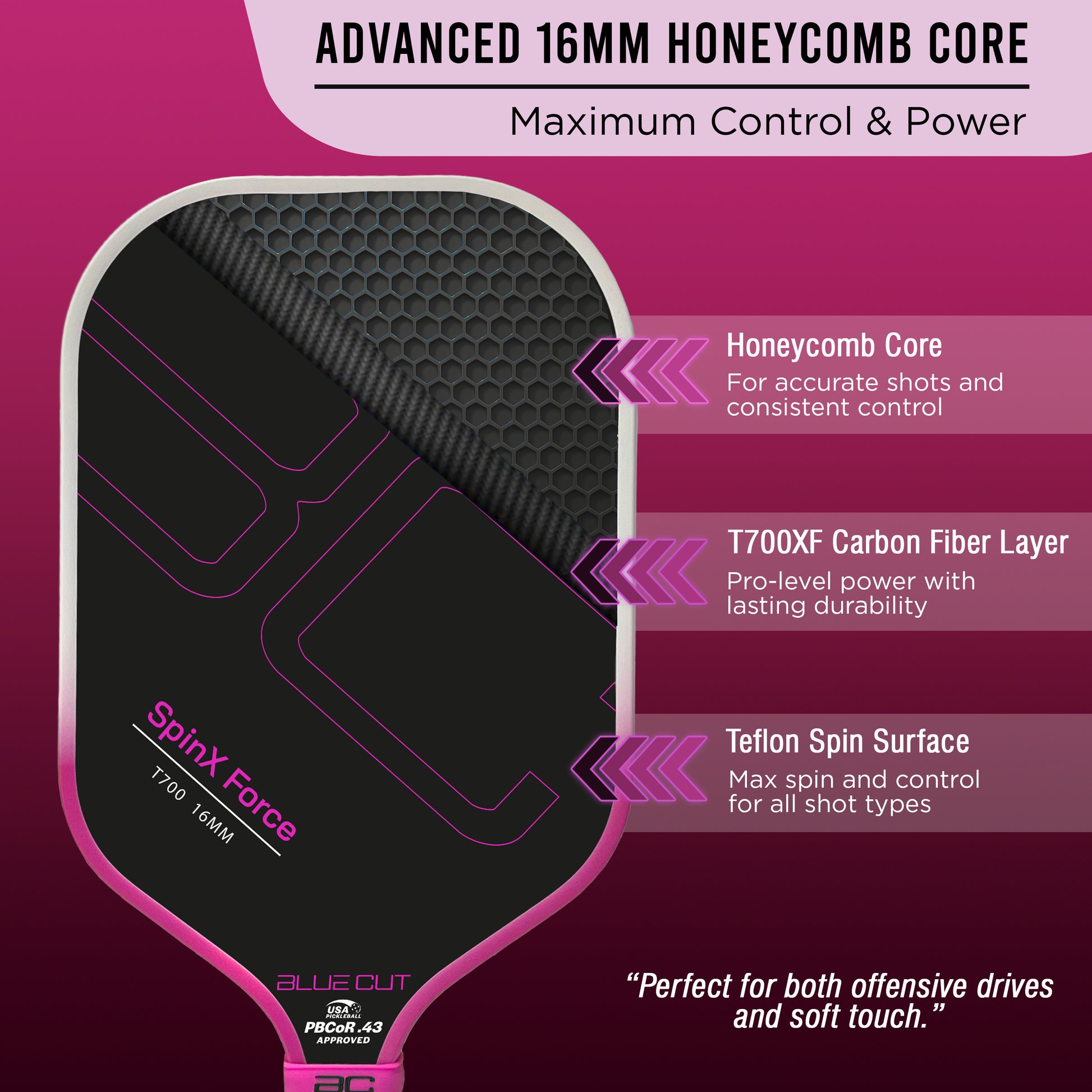 Pink Paddle Honeycomb Core