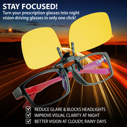 Flip Up Polarized Night Vision Yellow 2 Pack
