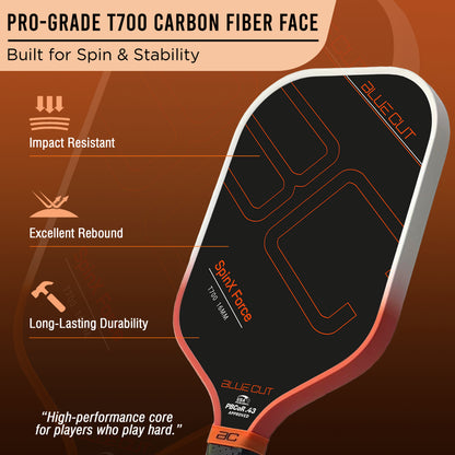 Orange Paddle Carbon Fiber Face