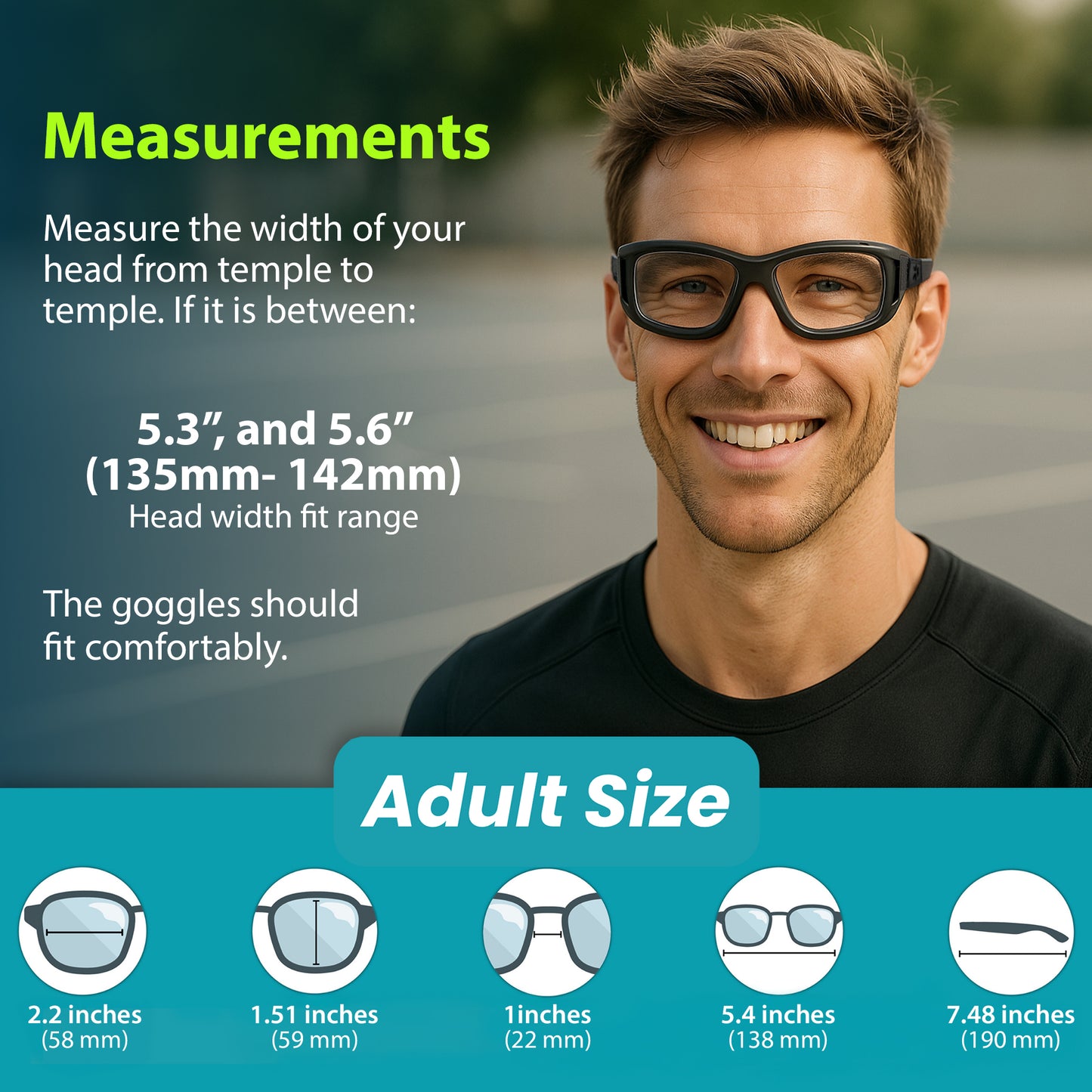 1025 Sport Glasses (Black)