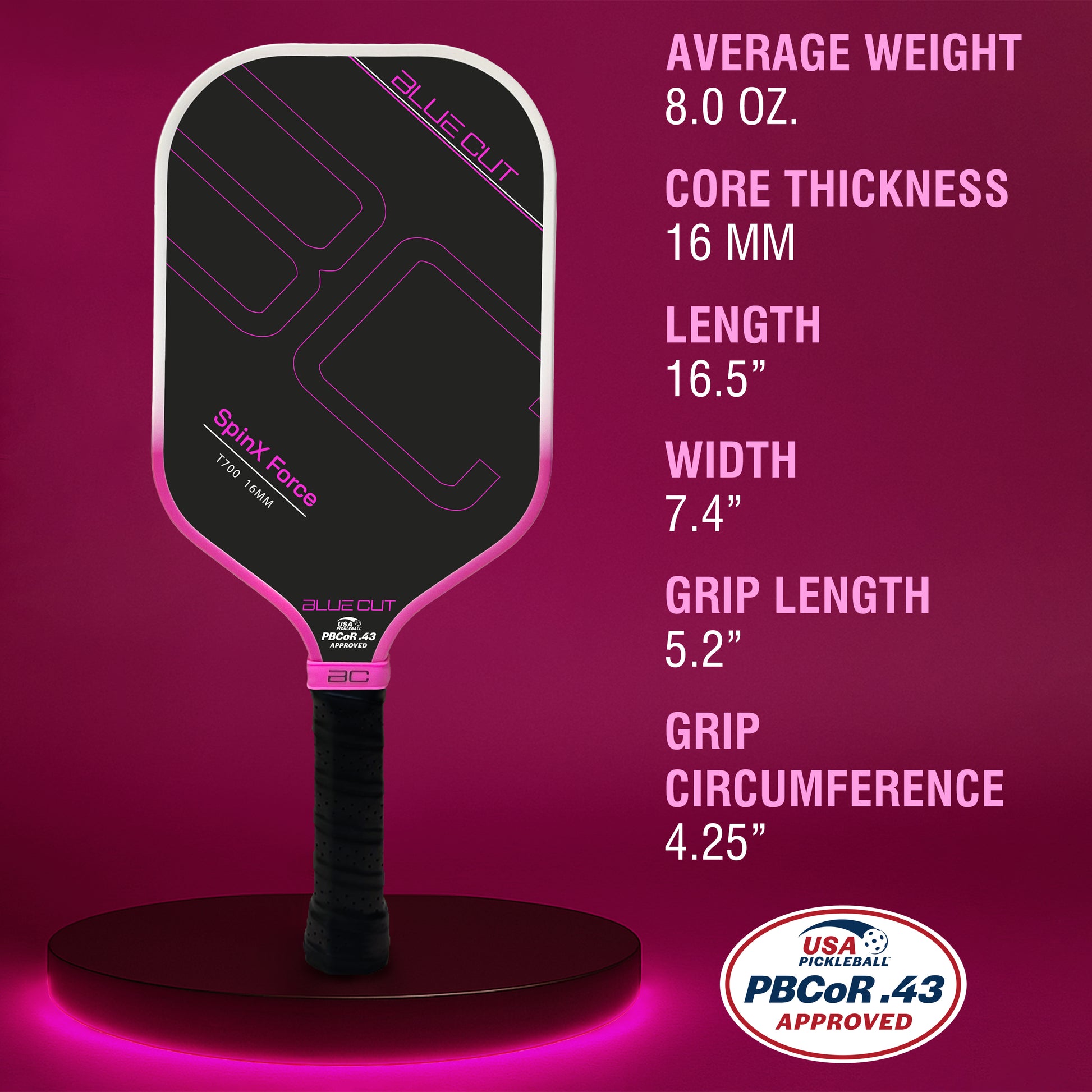 Pink Paddle Measurement Chart