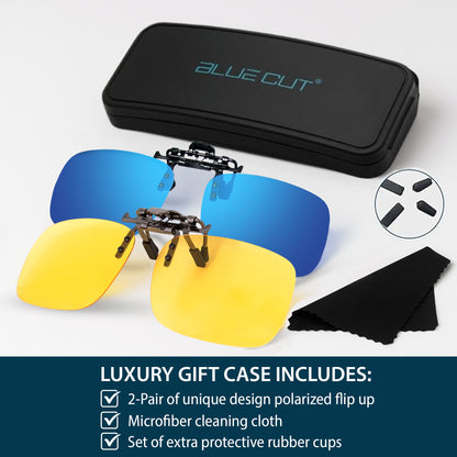 Flip Up Polarized Night Vision 2 Pack (Blue-Yellow)