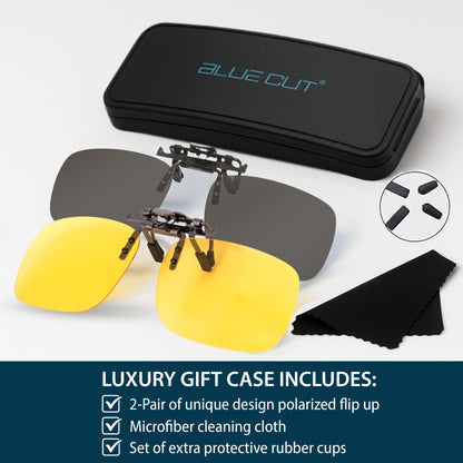 Flip Up Polarized Night Vision 2 Pack (Gray-Yellow)
