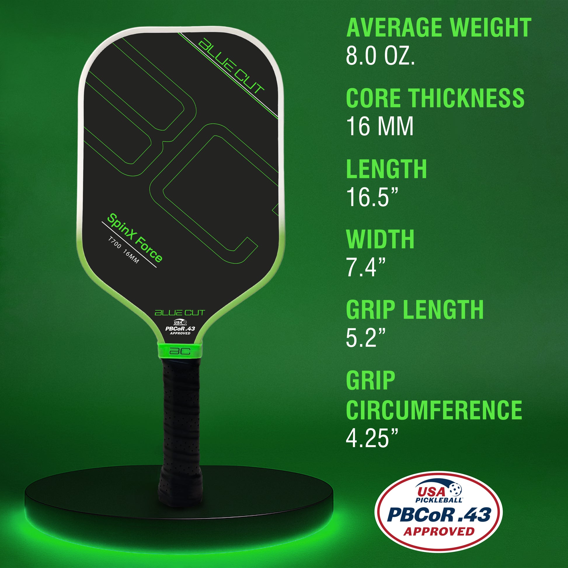 Green Paddle Measurement Chart