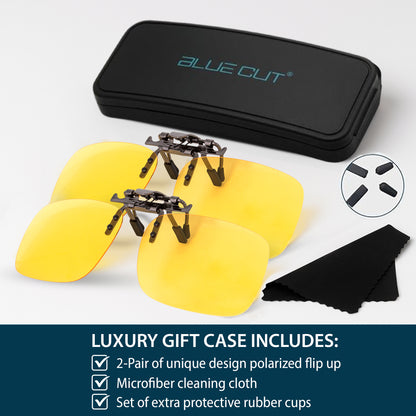 Flip Up Polarized Night Vision Yellow 2 Pack