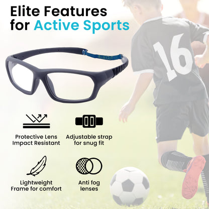 sport goggles for football Steph Kids Sports Protection Goggles | Gray Black