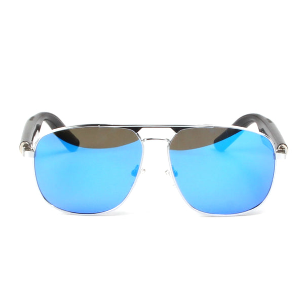 JETT 3 (Silver W/ Blue Mirror Sunglasses)