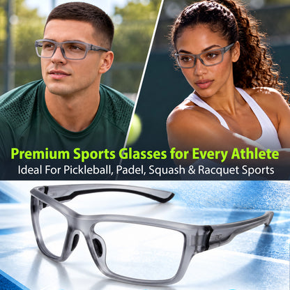 GuardX Lensless Pickleball Glasses (Gray-Black)