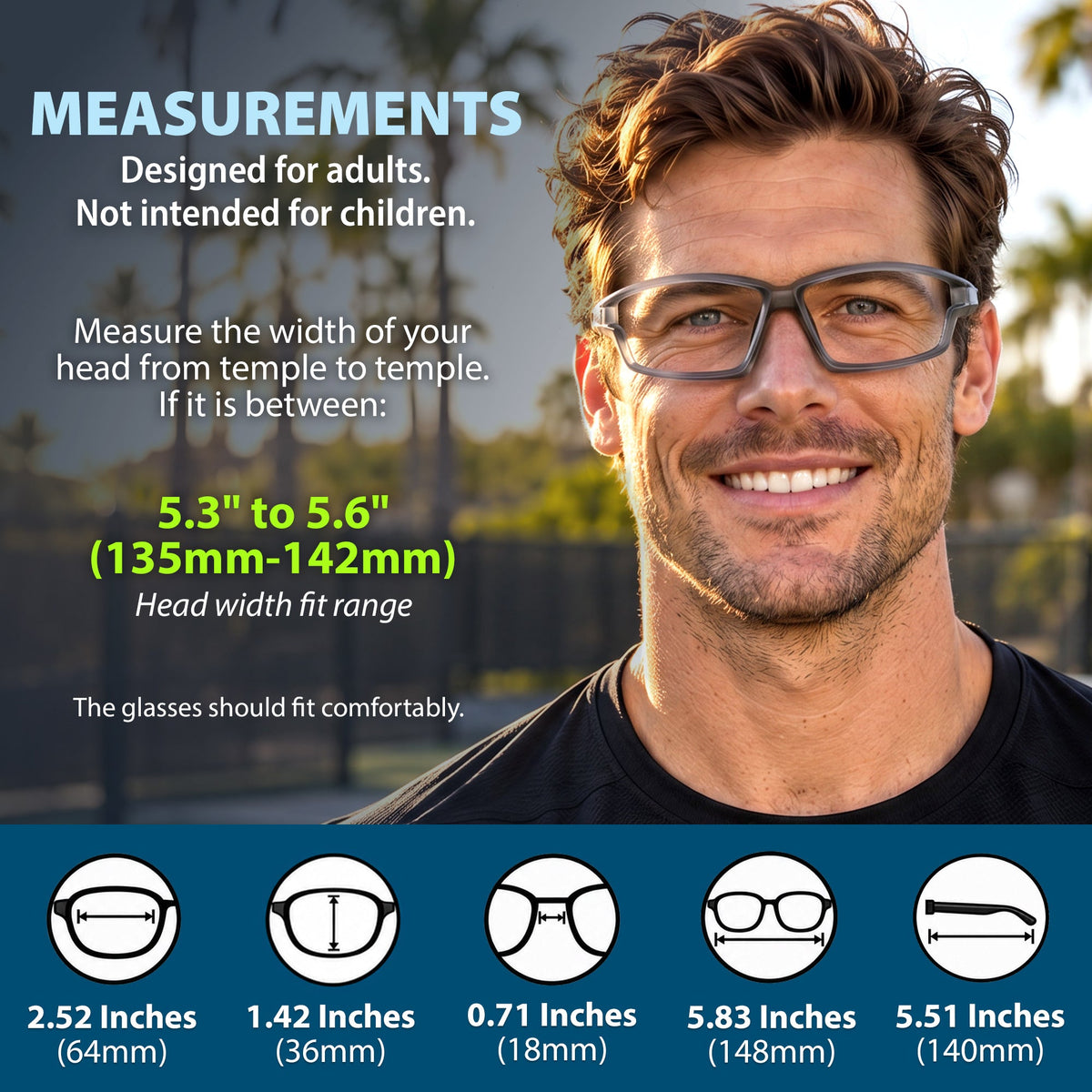 BlockX Lensless Pickleball Glasses (Gray-Black)