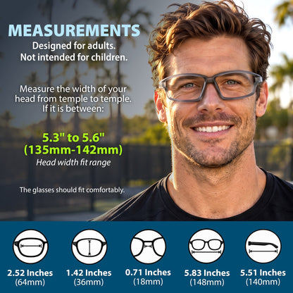 BlockX Lensless Pickleball Glasses (Gray-Black)