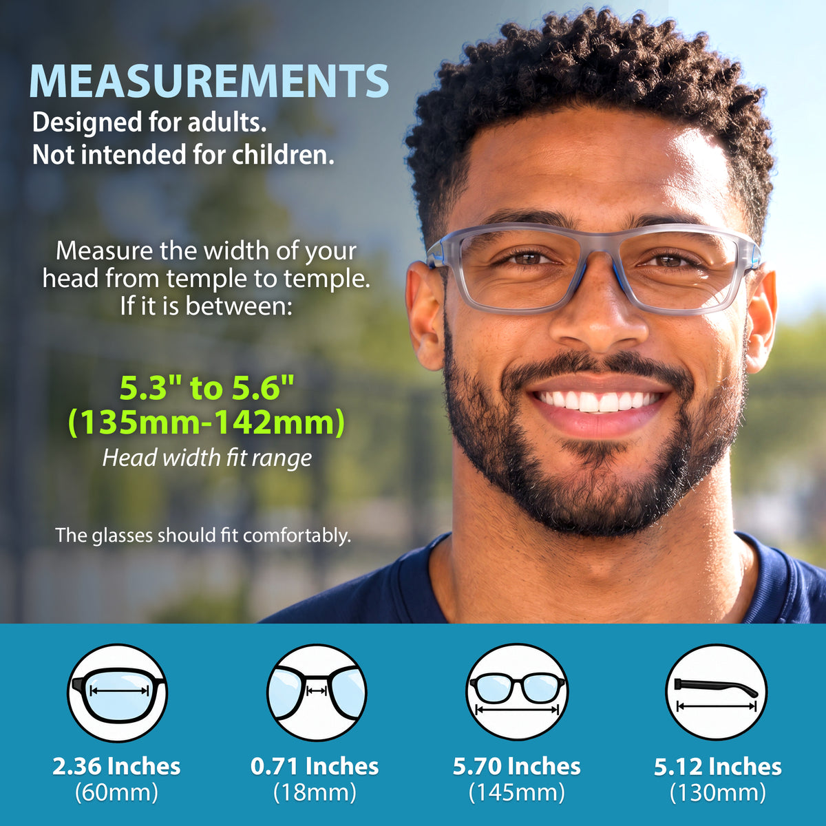 GuardX Lensless Pickleball Glasses (Gray-Blue)