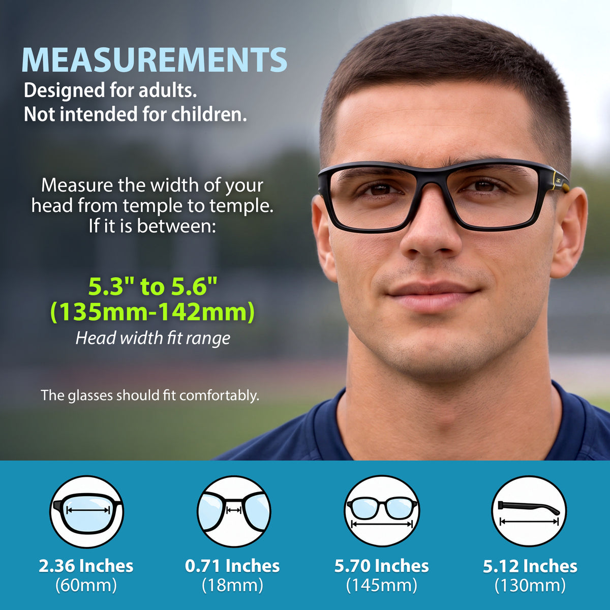GuardX Lensless Pickleball Glasses (Black-KHAKI)