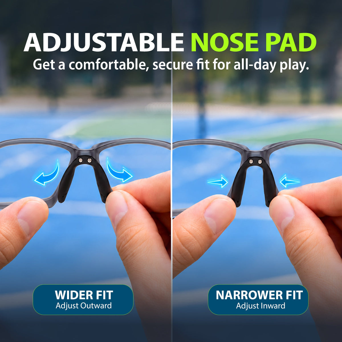 BlockX Lensless Pickleball Glasses (Gray-Black)