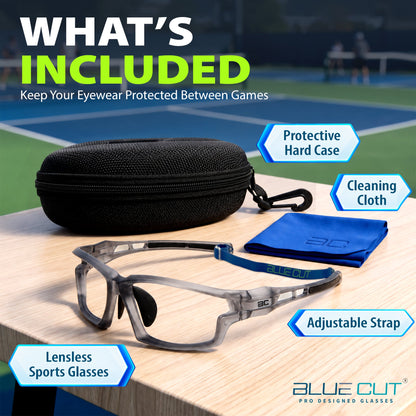 BlockX Lensless Pickleball Glasses (Gray-Black)