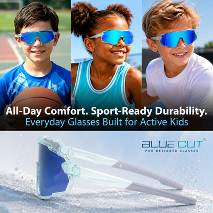 Lebron (Clear W/Blue Mirror Sunglasses)
