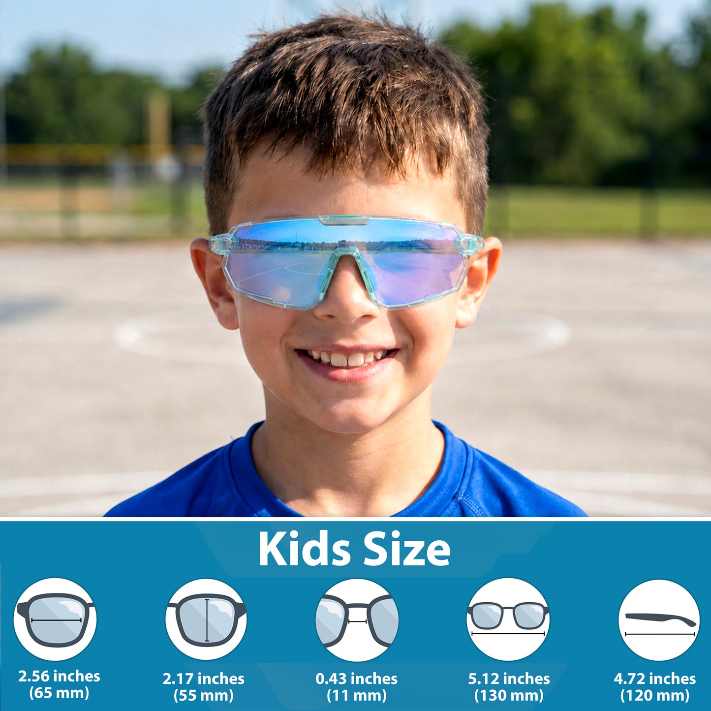 Lebron Kids (Clear W/Blue Mirror Photochromic Lenses)