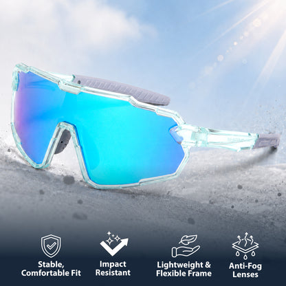 Lebron (Clear W/Blue Mirror Sunglasses)