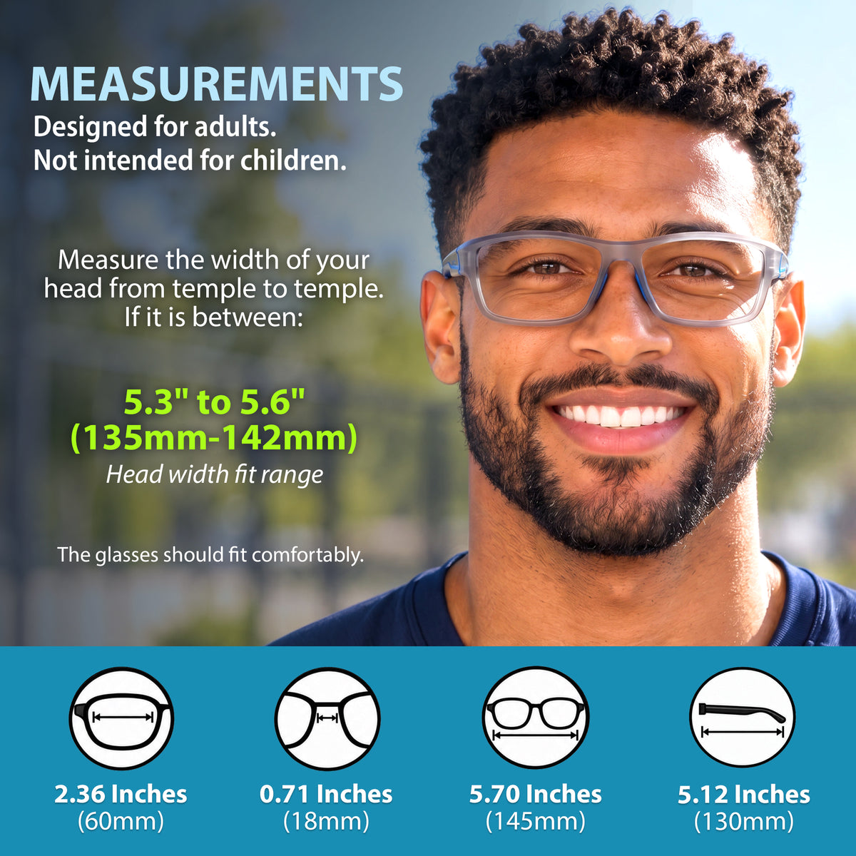 GuardX Lensless Pickleball Glasses (Gray-Blue)
