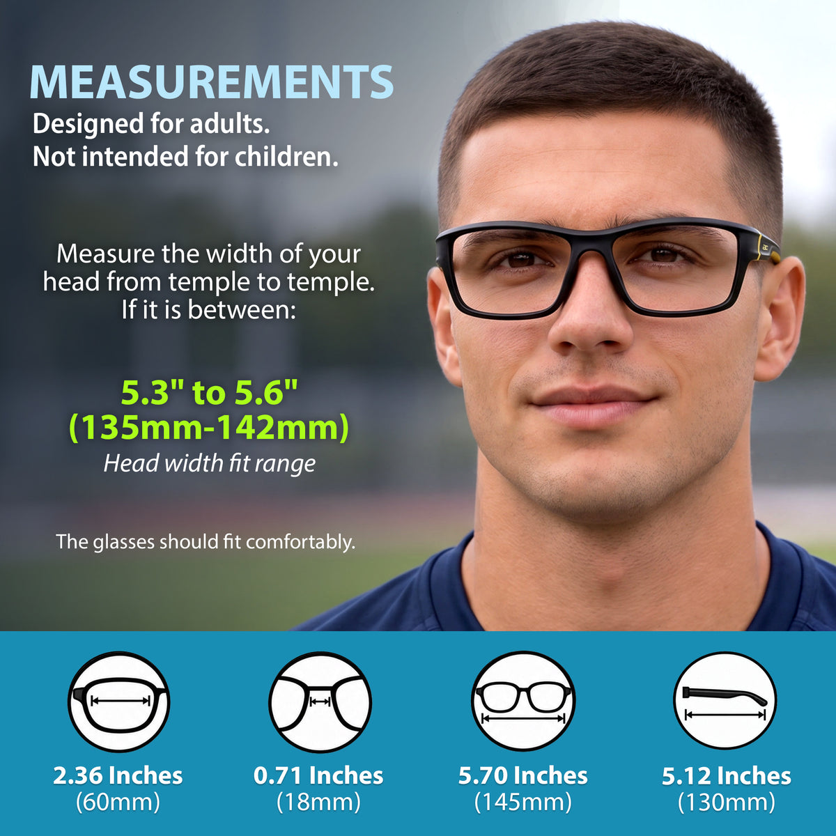 GuardX Lensless Pickleball Glasses (Black-KHAKI)