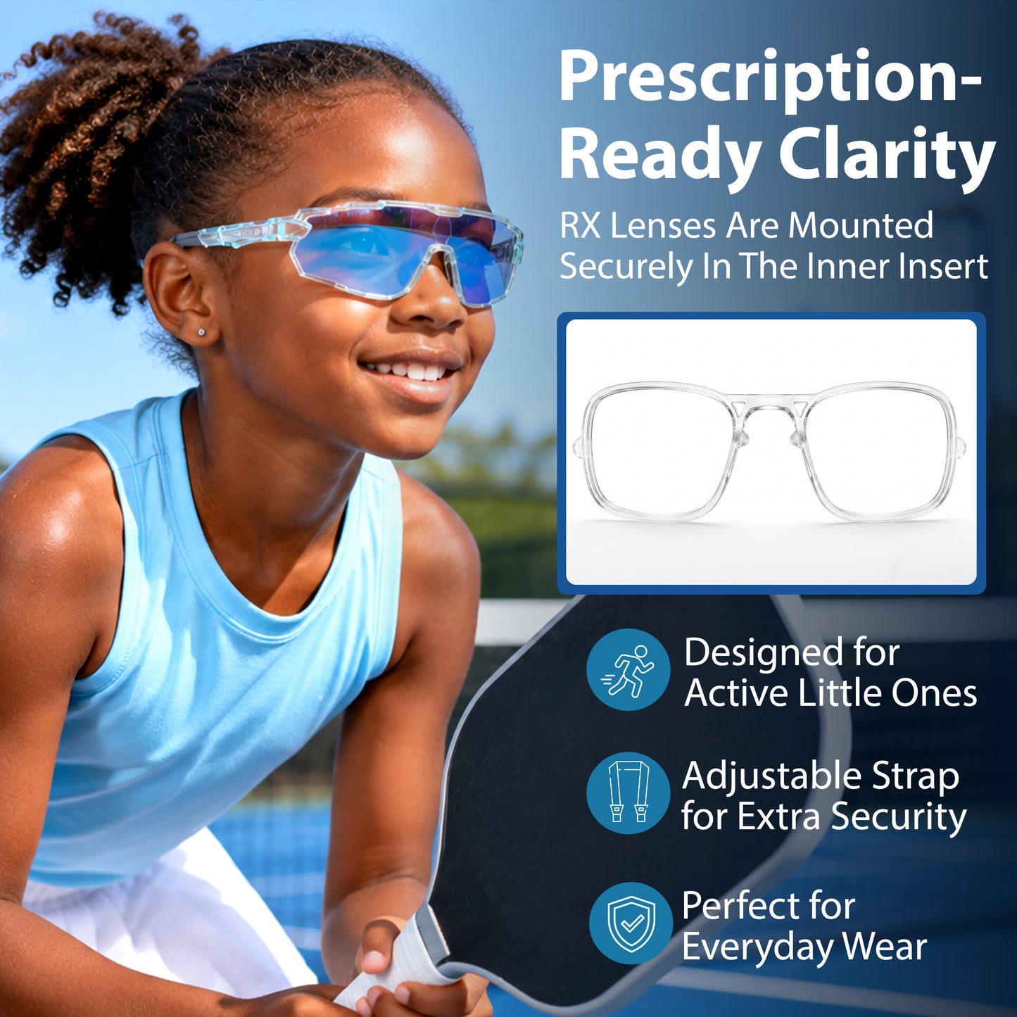 Lebron Kids (Clear W/Blue Mirror Photochromic Lenses)
