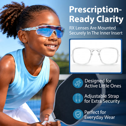 Lebron Kids (Clear W/Blue Mirror Photochromic Lenses)
