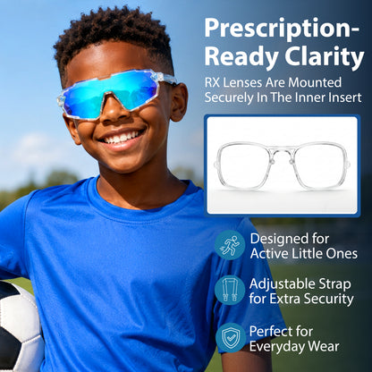 Lebron (Clear W/Blue Mirror Sunglasses)