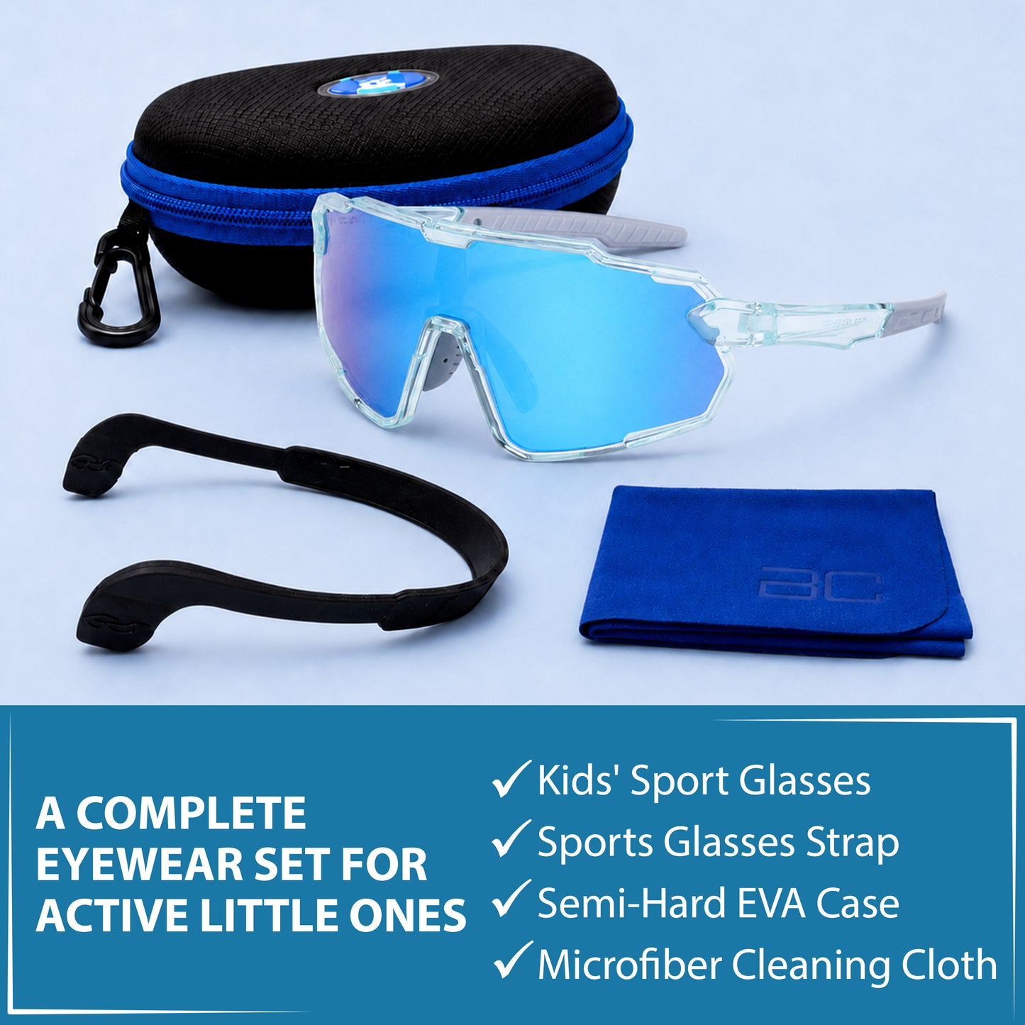 Lebron (Clear W/Blue Mirror Sunglasses)