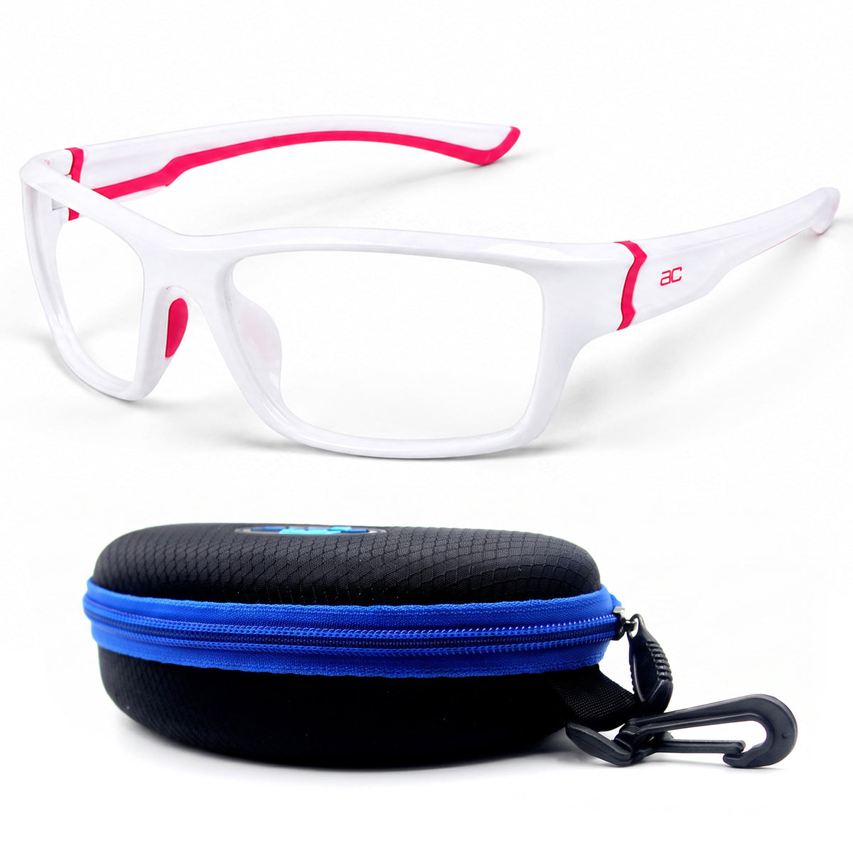 GuardX Lensless Pickleball Glasses (White-Pink)