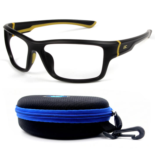 GuardX Lensless Pickleball Glasses (Black-KHAKI)