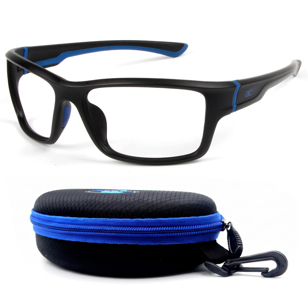 GuardX Lensless Pickleball Glasses (Black-Blue)